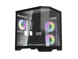 Darkflash FT350 számítógépház + 5 ARGB ventilátor (fekete) (FT350 BLACK)